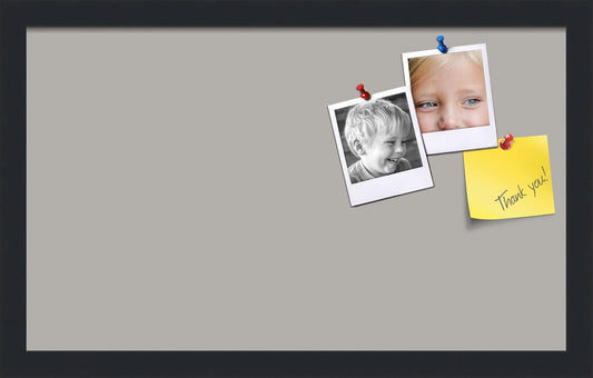 PinPix 20x12 Inch Cork Bulletin Board. This Decorative Framed Pin Board Comes with Dark Stone Design and a Satin Black Frame. Ideal for Home Office Decor or Message Board (PinPix-1808)