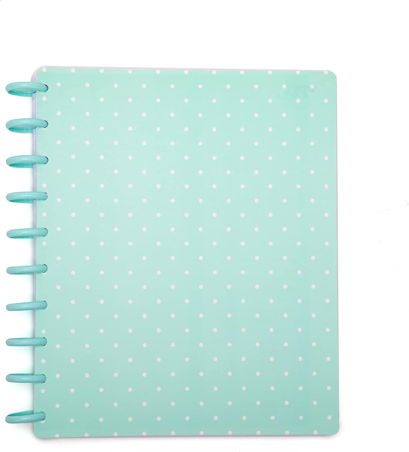 Talia Discbound Notebooks, Planner, Customizable, (Teal Polka Dot w/Sage Green Discs, Midsize 18631 (7.5in x 9.75in))