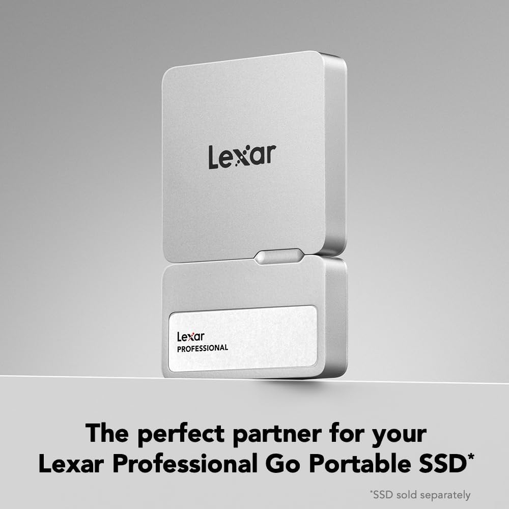 Lexar Professional Go Portable Hub, Four Type-C Ports, USB 3.2 Gen 2, Up to 10Gbps, Ultra-Compact, Perfect for Go Portable SSD, Compatible with Smartphones, PC & Mac, Tablets & iPad (LPASL400-RNSNG)