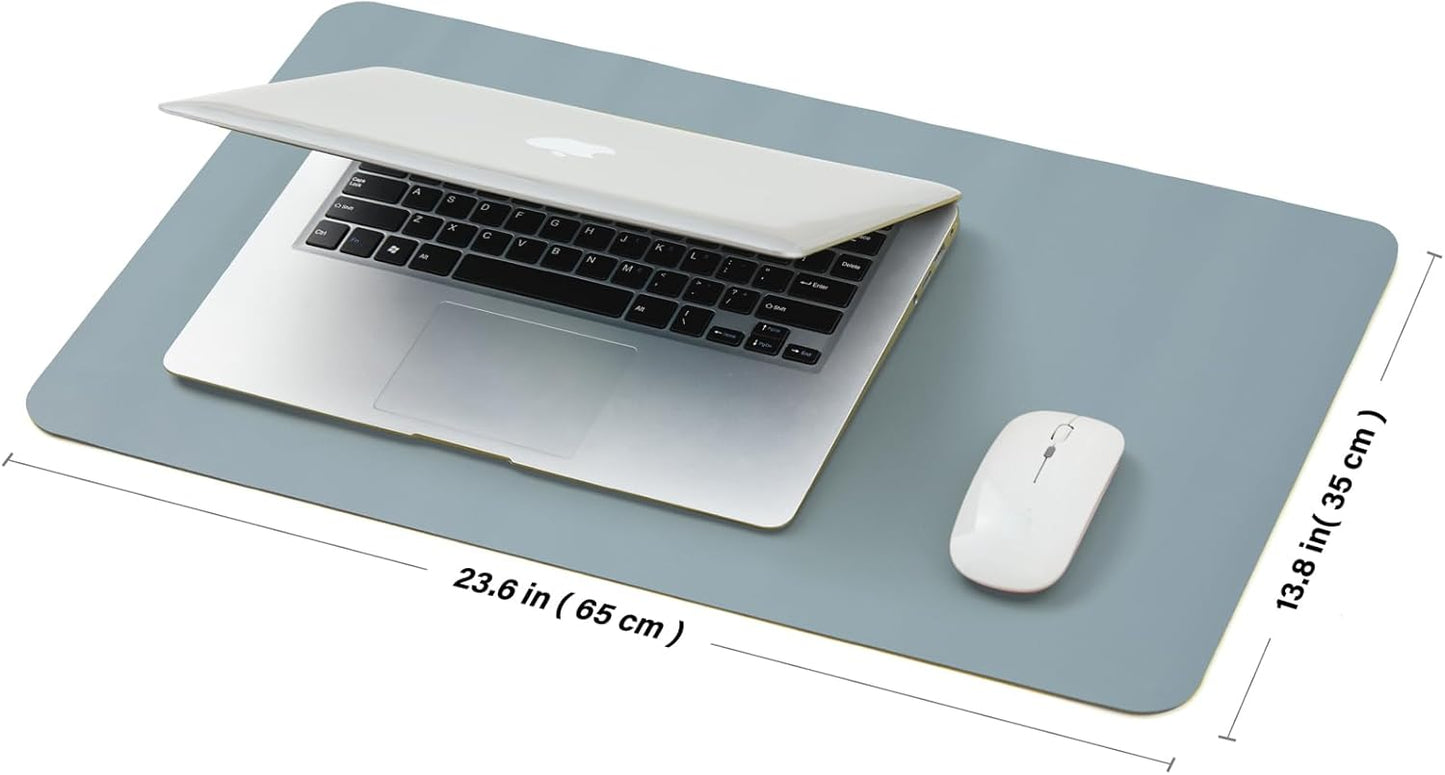 Cork Desk Mat - Small Dual-Sided Desk Pad for Office and Home - Desk Organization and Accessories - Ideal for Large Mouse Pad and Small Desk Mats on Top of Desks(Light Blue,23.6"x 13.8")