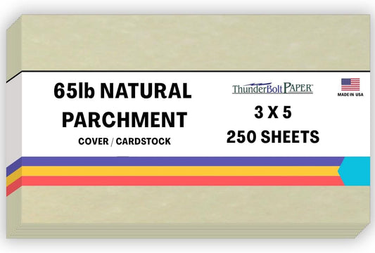 250 Natural Parchment 65lb Cover Paper Sheets 3 X 5 Inches Cardstock Weight Colored Sheets 3" X 5" (3X5 Inches) Index|Recipe Card|Photo|Frame Size - Printable Old Parchment Semblance