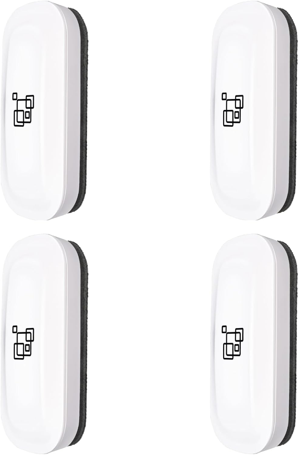 maxtek Magnetic Dry Erase Eraser, Glass Board Erasers, 4 Pack, Whiteboard Eraser for Dry Erase Board, Glass Board, Calendar Board, Office and School Supplies (Pure White)
