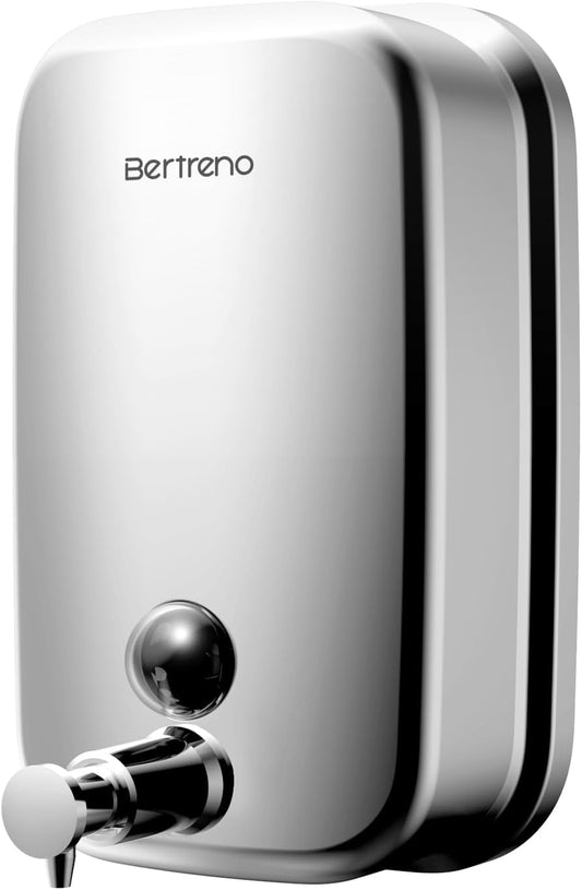 Commercial Soap Dispenser Wall Mount Stainless Steel Soap Dispensers Liquid Manual Anti-Leak Pump Hand Soap Dispenser for Bathroom Kitchen Silver (28 fl.oz./800ml)