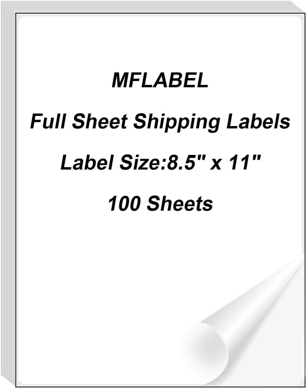 MFLABEL Full Sheet Sticker Label, Address Sticker, White Matte Label Paper, 8-1/2" x 11" Shipping Labels for Laser & Inkjet Printer (400 Labels, 400 Sheets)