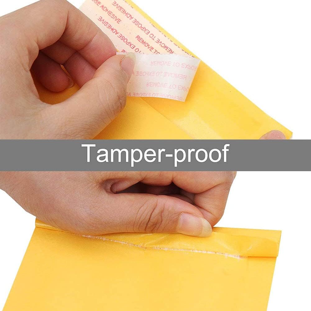 packbabol Kraft Bubble Mailers 6x10 Inch 100 Pcs,Small Self-Sealing Mail Shipping Bags,Yellow Padded Envelopes #0