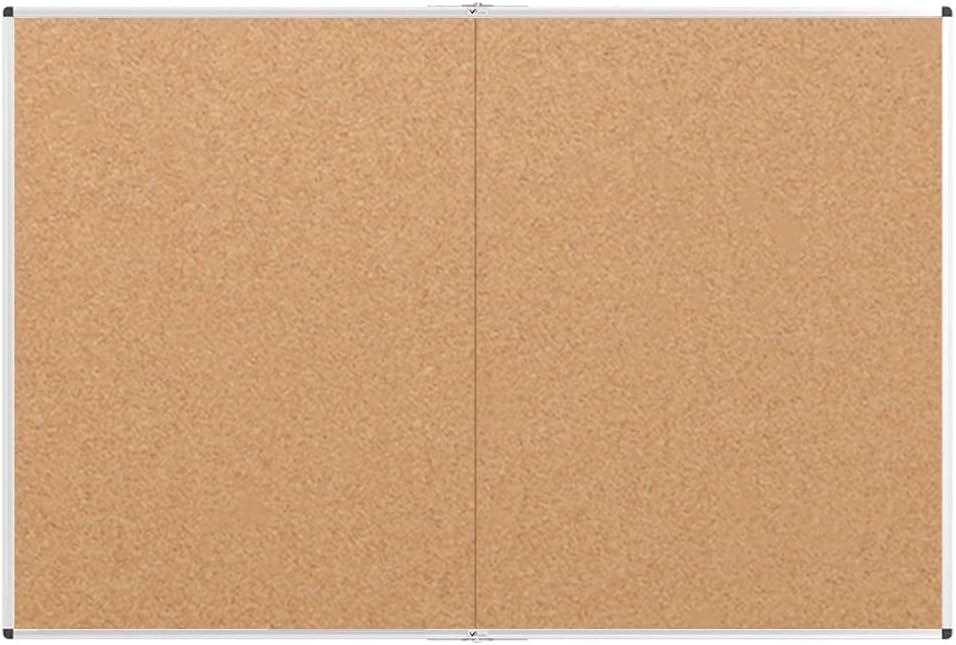 VIZ-PRO 72" x 48" Large Cork Bulletin Board, Foldable & Wall-Mounted Notice Pin Board with Silver Aluminum Frame, for School Home Office - 6' x 4' Corkboard