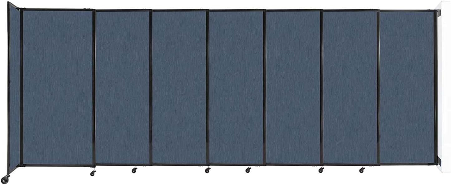 Wall-Mounted Sliding StraightWall Room Divider | Adjustable Widths | Locking Wheels | Room Separator | Up to 15'6" Wide x 6' Tall Ocean Fabric Panels