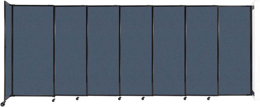 Wall-Mounted Sliding StraightWall Room Divider | Adjustable Widths | Locking Wheels | Room Separator | Up to 15'6" Wide x 6' Tall Ocean Fabric Panels