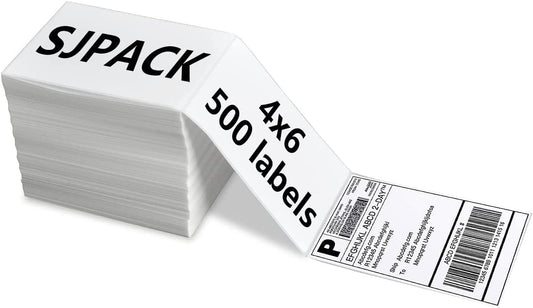 4x6 Thermal Labels, Shipping Labels with Perforated Line, Commercial Grade Thermal Shipping Label Paper, Pack of 500