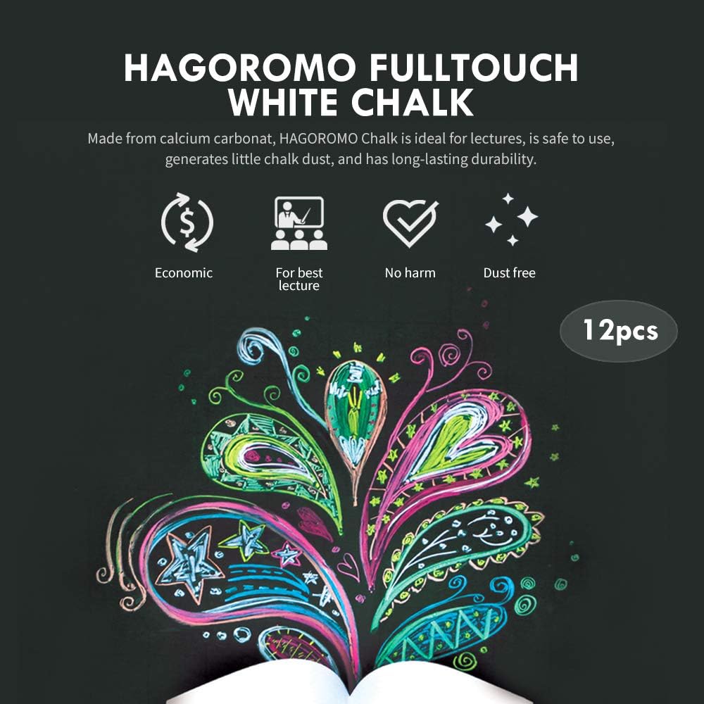 Hagoromo Fulltouch Color Chalk 1 Box [12 Pcs/White]