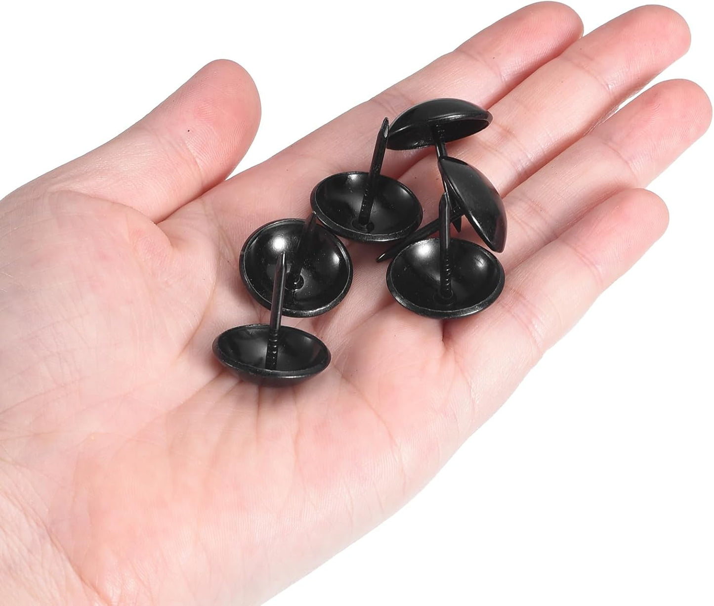 uxcell Upholstery Tacks Nail Pins Furniture, 100Pcs 19x23mm Thumb Tack Pins Assortment Kit Carbon Steel for Home Sofa DIY Decorative Nail Heads Nails, Black