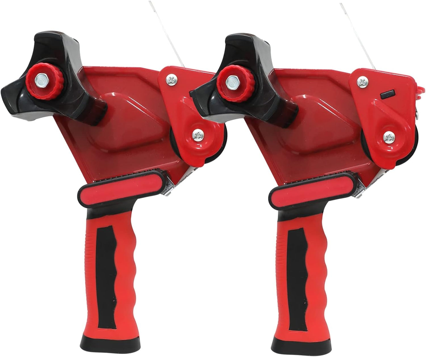 WELSTIK 2 Pack Red Non-Slip Silicone Handle Packing Tape Dispenser Gun 2 Inch -Heavy Duty Sealing Tape Cutter for Shipping, Carton and Box Sealing, Easy Operation