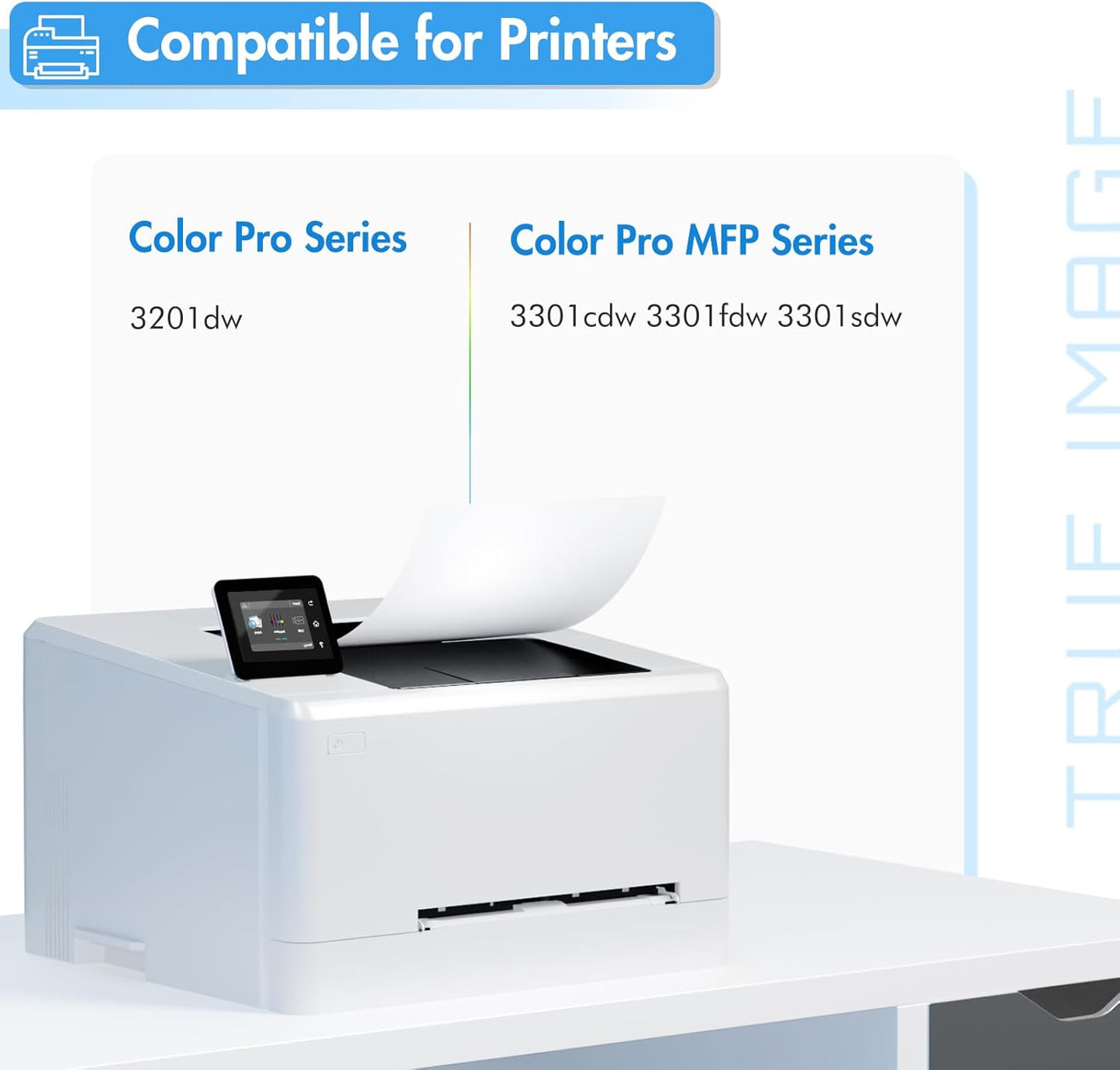 218A 218X Toner Cartridges 4 Pack with Chip 3301fdw 3201dw Compatible Replacement for HP 218A 218X Color Laserjet Pro MFP 3301cdw 3301sdw 3201dw Printer High Yield Ink Set W2180A W2180X (B/C/Y/M)