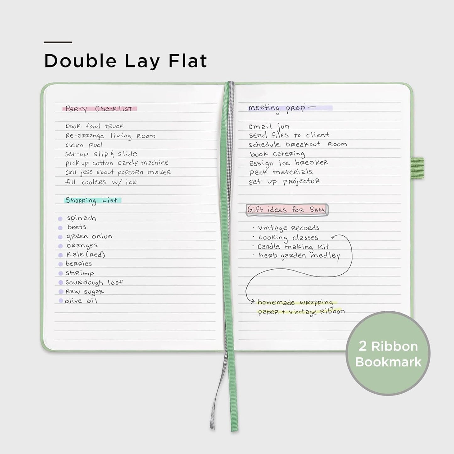 &And Per Se Lined Journal Notebook, 160 Pages, A5 5.7 x 8 inches College Ruled Thick Paper Notebook Journals for Writing, Hardcover Notebooks for Women Men Office School (1 Pack, Light Green)