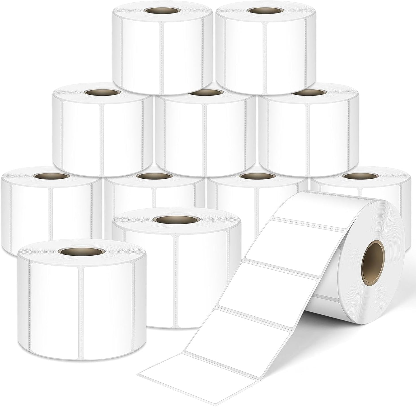 L LIKED 2.25" x 1.25" Direct Thermal Labels, Permanent Adhesive Barcode Address Label & Compatible with Rollo, Zebra and Other Desktop Printers (12 Rolls, 12000 Labels)