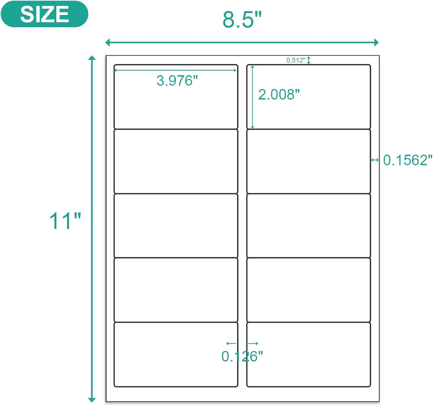 MFLABEL 2x4 Shipping Address Labels - 500 Count, 50 Sheets for Printer - 10-UP Internet Mailing Stickers - 2" x 4" FBA Labels for Laser/Inkjet Printer