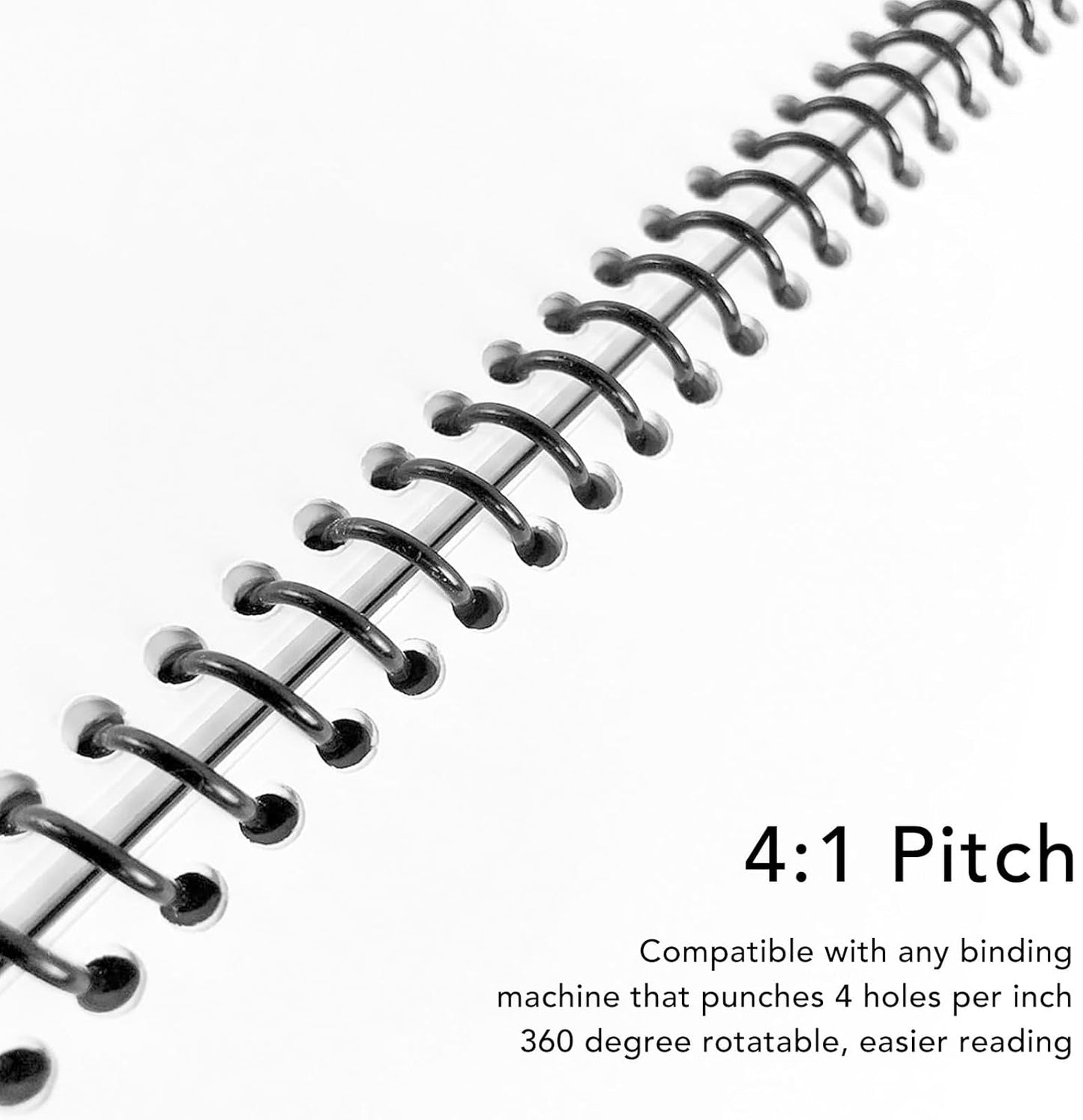 18 Pcs Plastic Spiral Binding Coil, 4:1 Pitch, 38mm Diameter, Reusable, Up to 310 Sheets High Capacity Binding Coil, for A4 Paper, Documents, Business