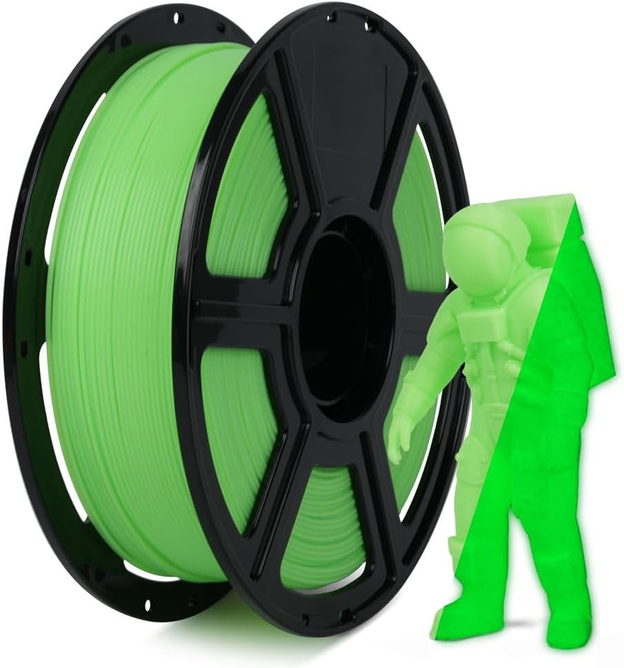 FLASHFORGE Glow in The Dark Rapid PLA Filament 1.75mm, High Flow Speedy 3D Printer Filament Luminous Green, Max 500mm/s High-Speed Printing, High Brightness and Long-Lasting Glowing Effect
