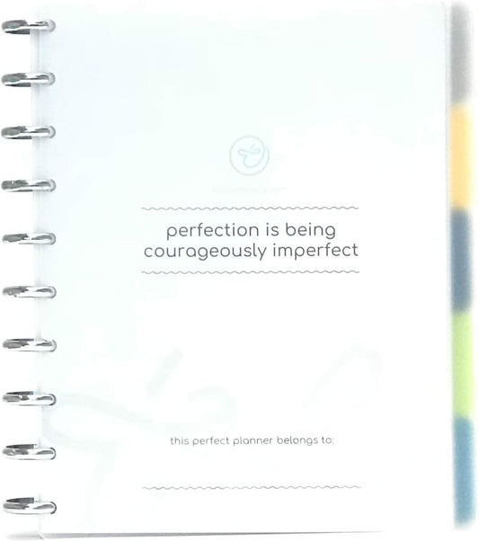 Talia Discbound Notebooks, Planner, Customizable, (yClear w/Silver Discs, Midsize (7.5in x 9.75in))