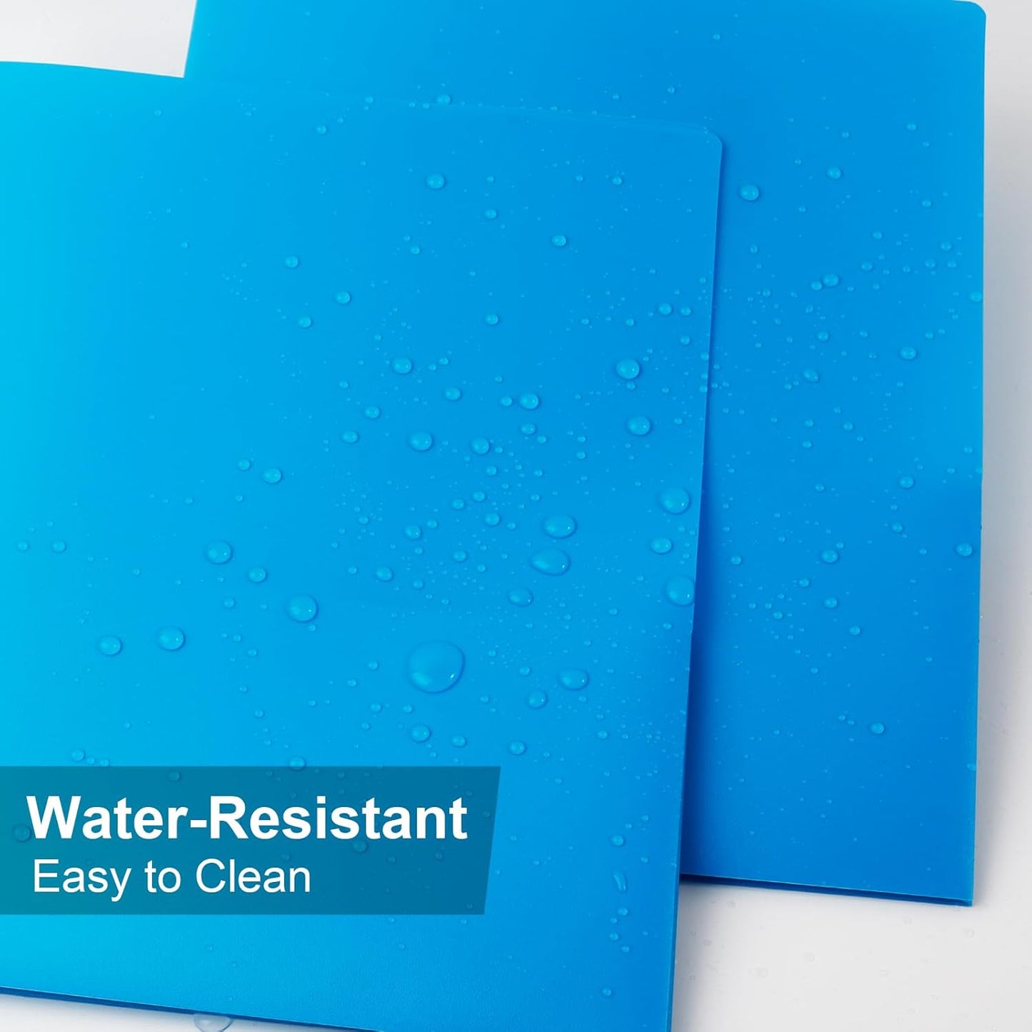 Plastic Folders with Pockets,2-Pocket Poly Folders Holds 8-1/2" x 11" Paper for School/Office/Home (Lake Blue, 60-Pack)