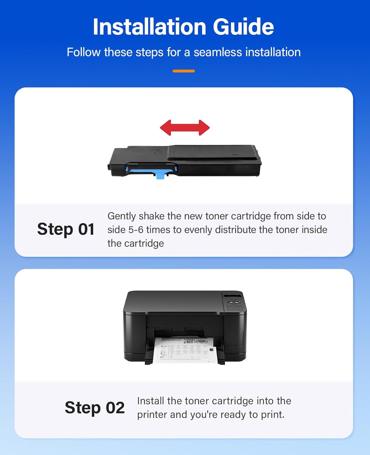 6655 Toner Cartridge Set 4-Pack High Capacity Black Cyan Magenta Yellow Replacement for Xerox 106R02744 106R02745 106R02746 106R02747 Compatible with Xerox WorkCentre 6655 6655i Color Printer Ink Copy