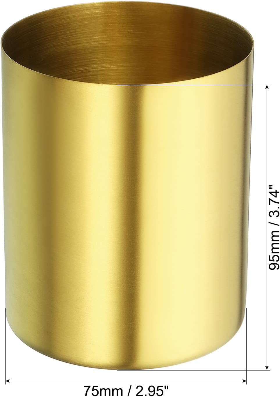 PATIKIL Pencil Holder, 3 Pack Pen Holder for Desk Stainless Steel Pencil Holders Cup Organizer Makeup Brush Holder for Desk Accessories, Golden