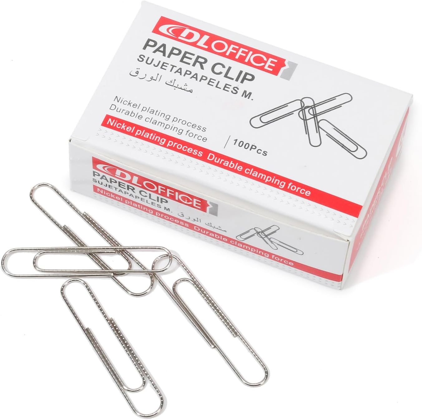 Medium Paper Clips - 1000 Pieces (10 Boxes of 100 Each) - Silver Standard Size 1.25IN - Office & School
