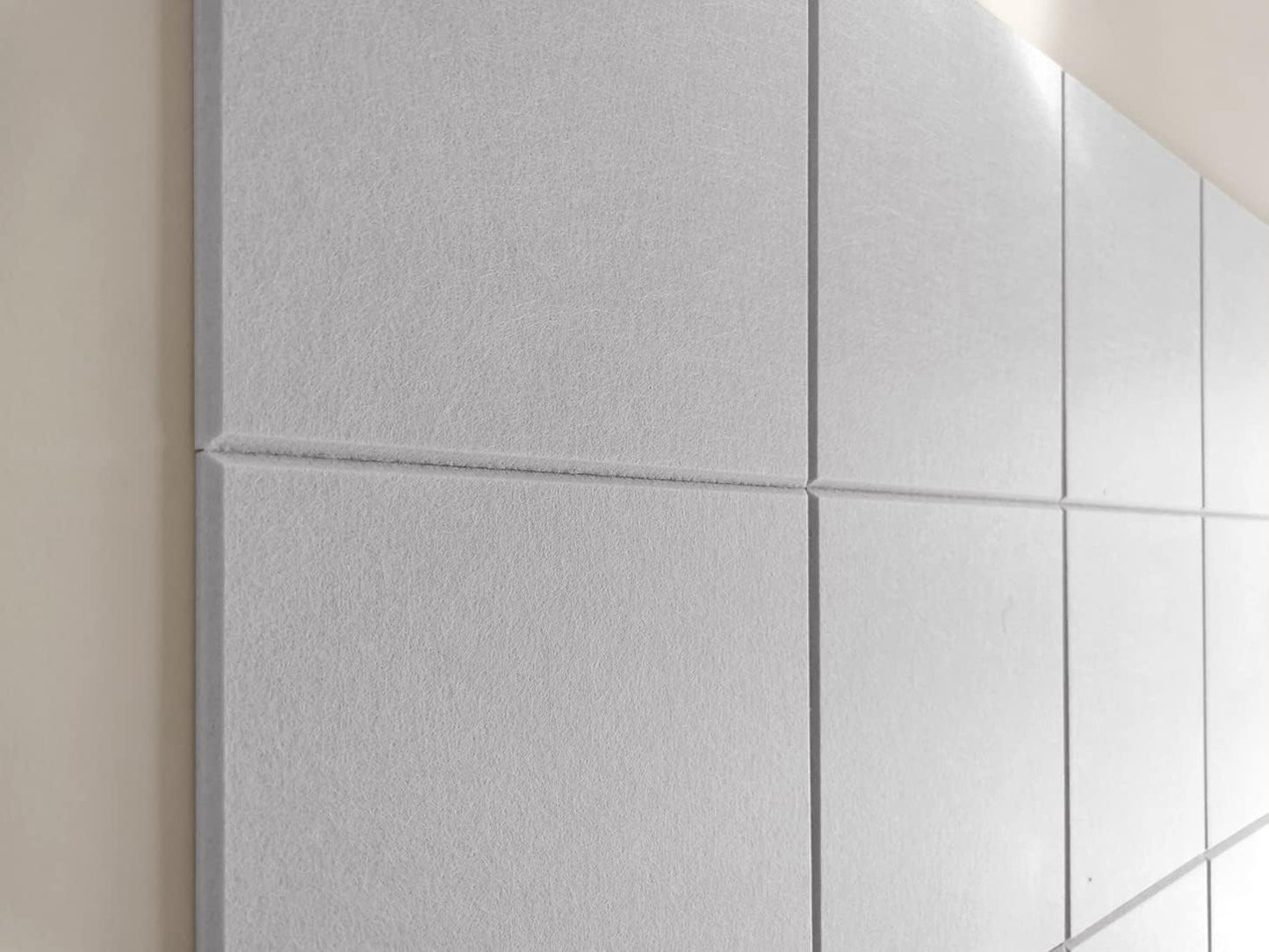 Large Cork Board Alternative - 12-Pack Felt Wall Tiles with Safe Removable Adhesive Tabs, Cork Wall Tiles Bulletin Board Home Office Essentials - Gray White