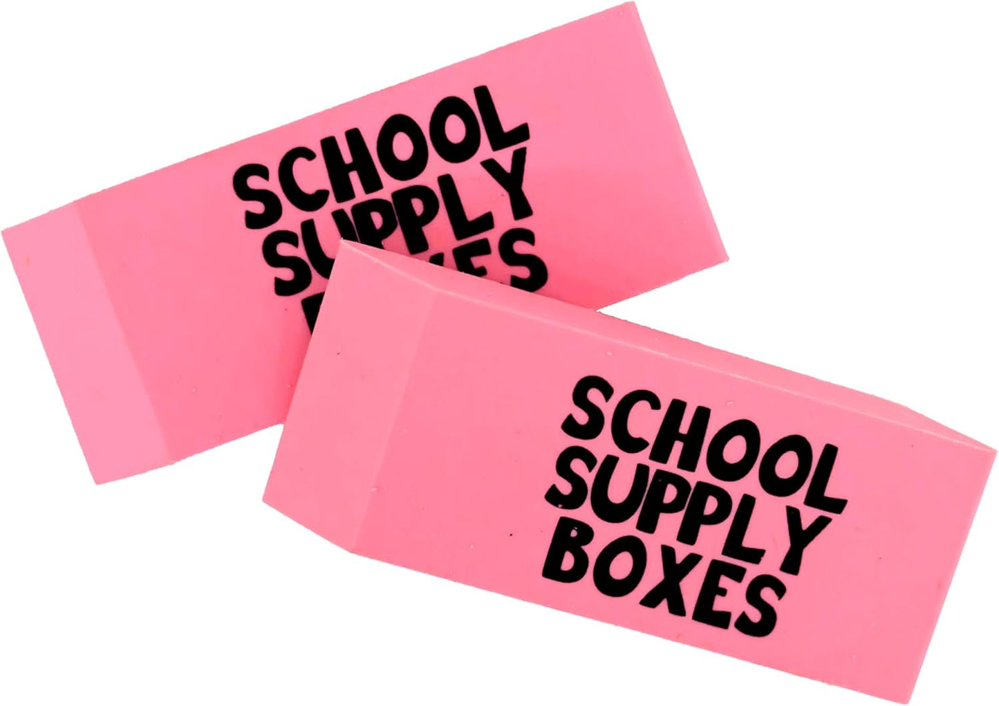 School Supply Boxes | Pink Wedge Erasers | 60 Pack | Smudge-Free and Durable