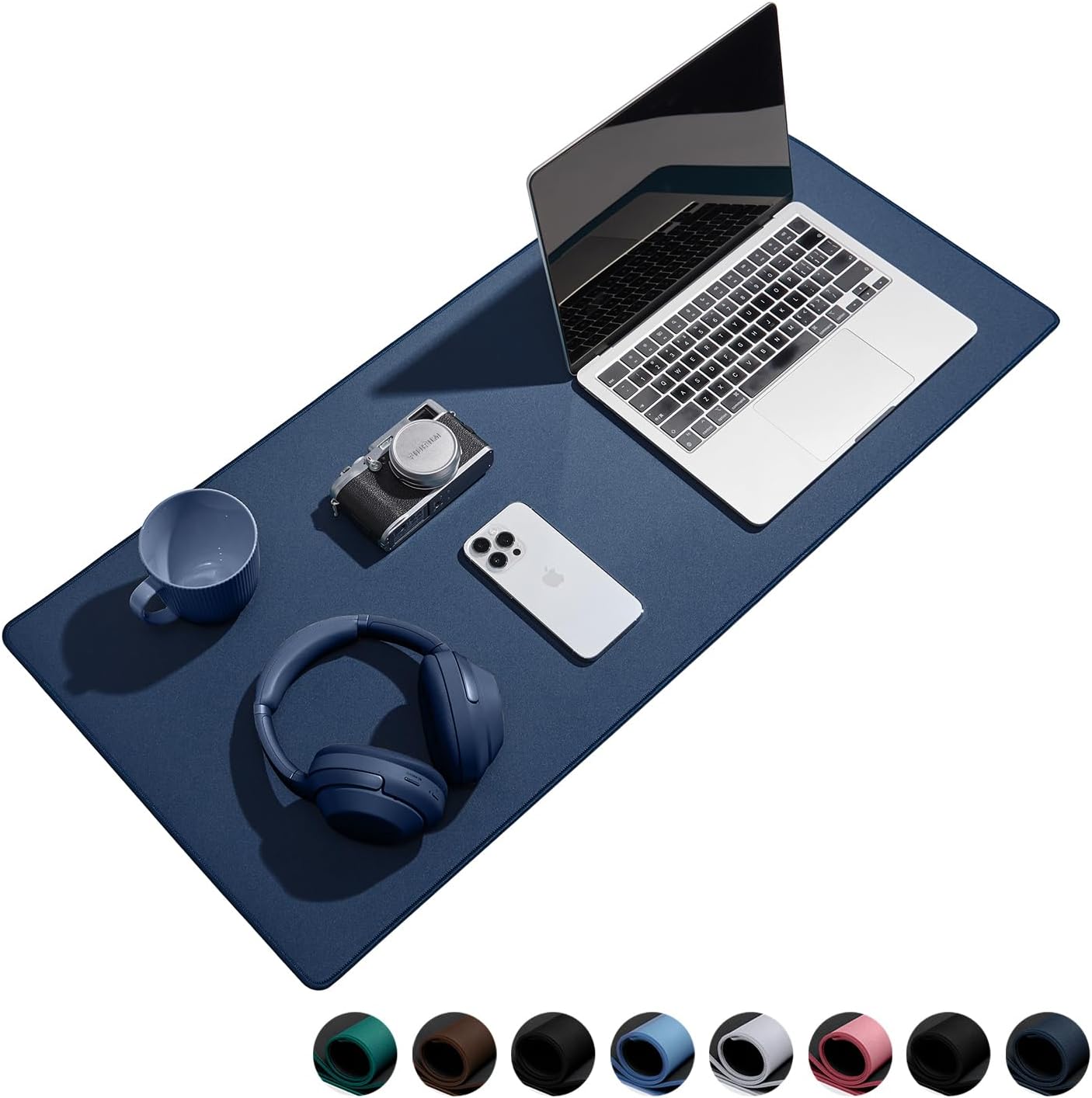 Waterproof Large Gaming Mouse Pad with Durable Stitched Edges, Non-Slip Rubber Base, Smooth Surface Mouse Mat Desk Pad for Home Office Gaming, 31.5"x11.8"x0.12", Dark Blue