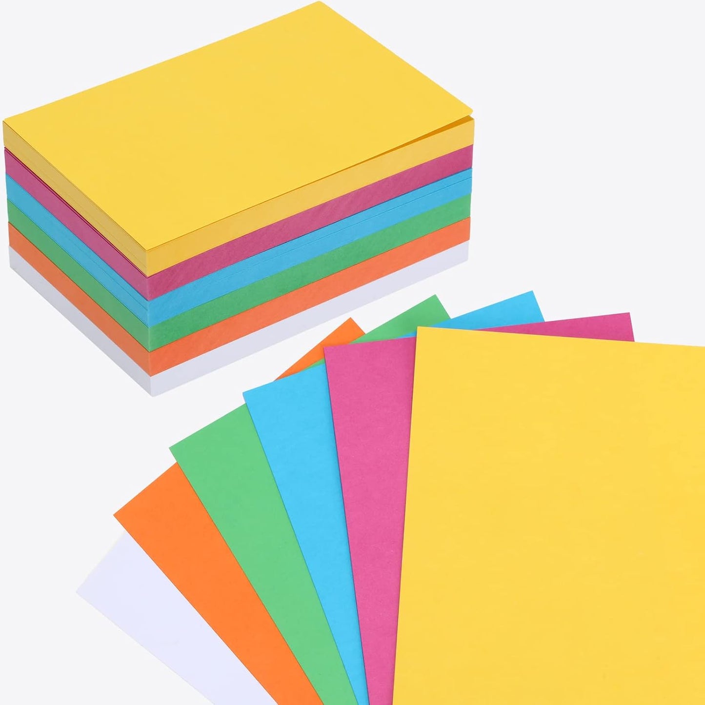 Fainne 300 Pcs 4 x 6 Inches Blank Index Cards 180 Gsm Thick Card Stock Assorted Color Neon Blank Flash Cards Colorful Study Notecards for Organizing(Vivid Colors)