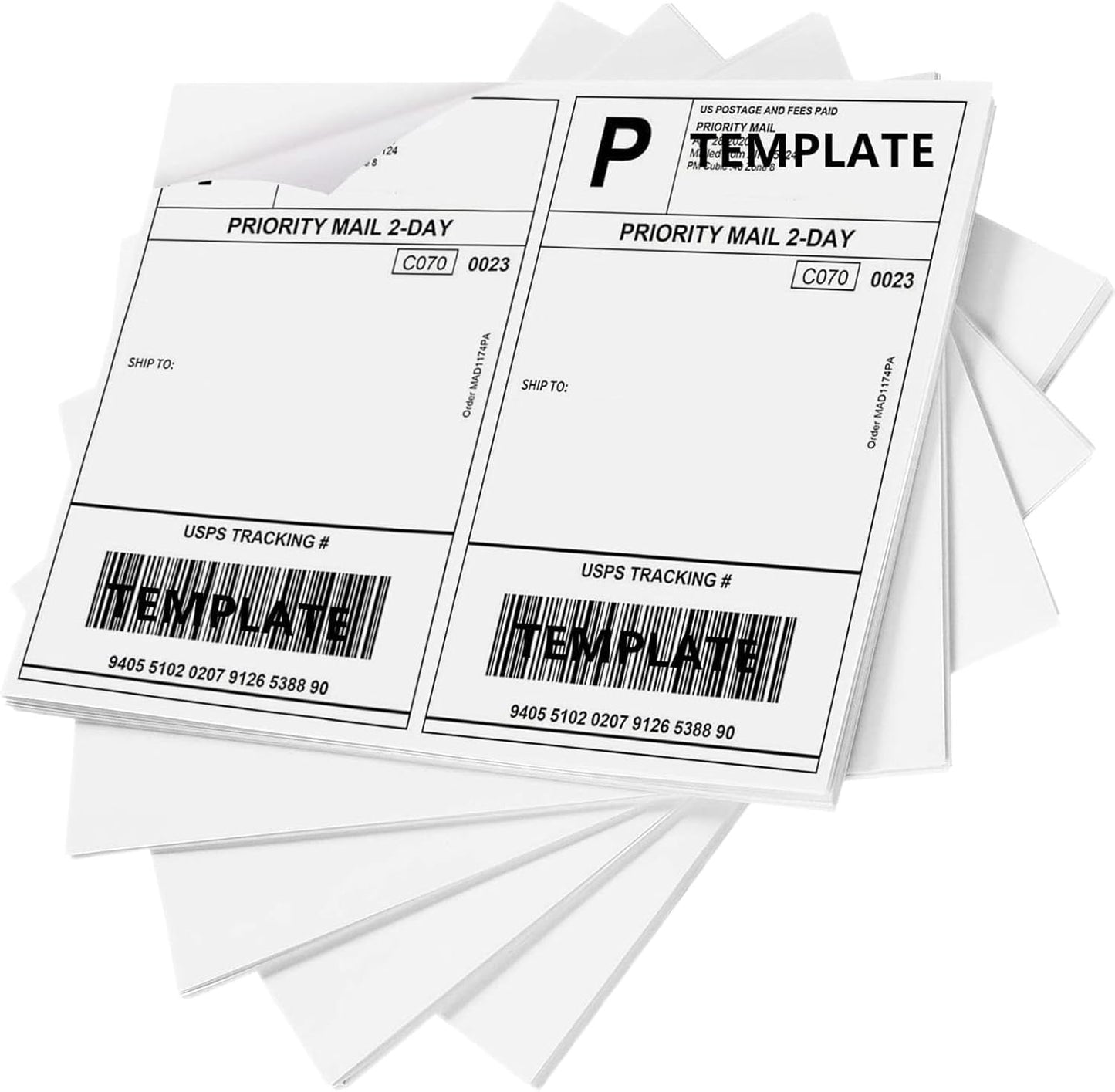 Coopaty Half Sheet Shipping Labels for Laser and Inkjet Printers 8.5 x 5.5 Mailing Address Labels, Permanent Adhesive (800 Sheets, 1600 Labels)