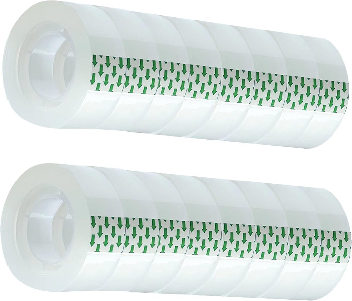 16 Rolls Transparent Tape Refills Rolls 3/4-Inch x 1000 inch, 1 inch Core, Clear Gift Wrapping Tape Refill Roll for Office, Home, School