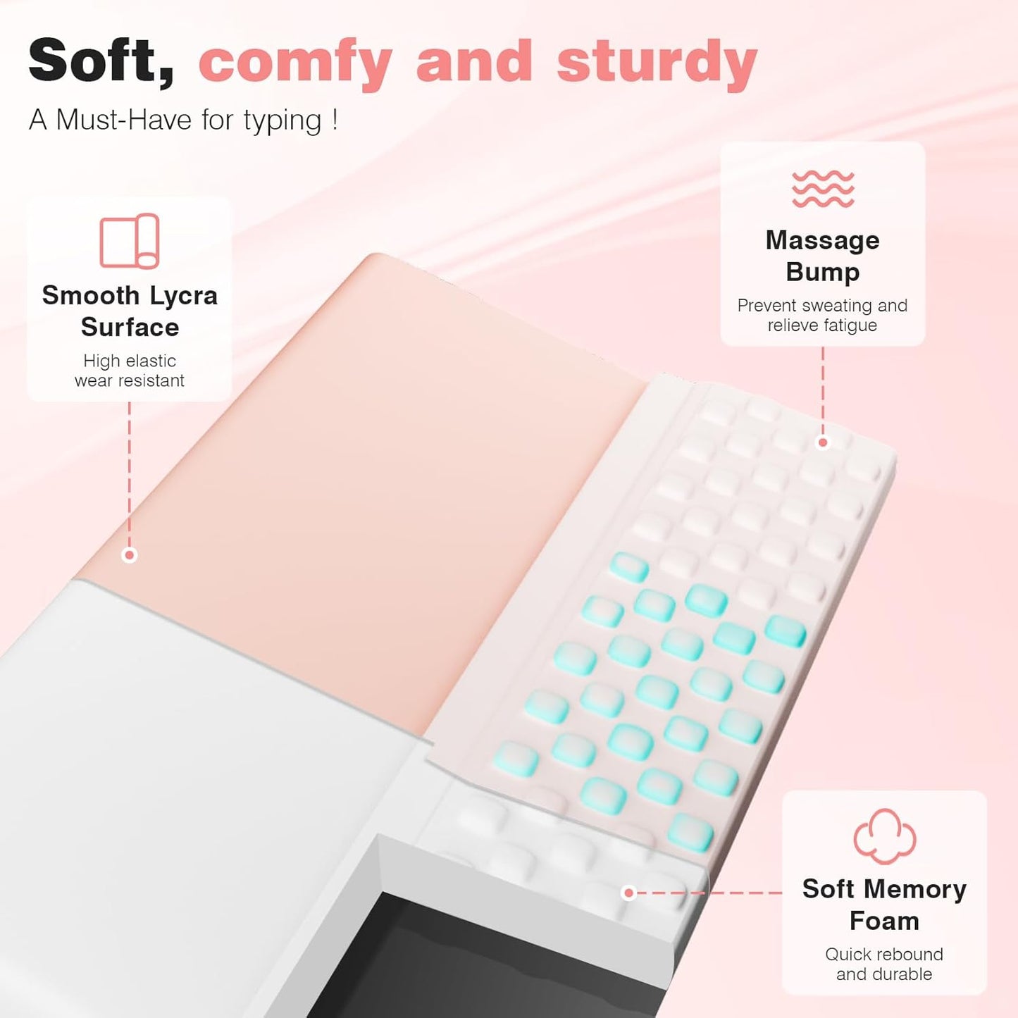 Ospelelf Ergonomic Keyboard Wrist Rest Pad Comfortable Keyboard Stand Riser Holder Pad for Office Gaming