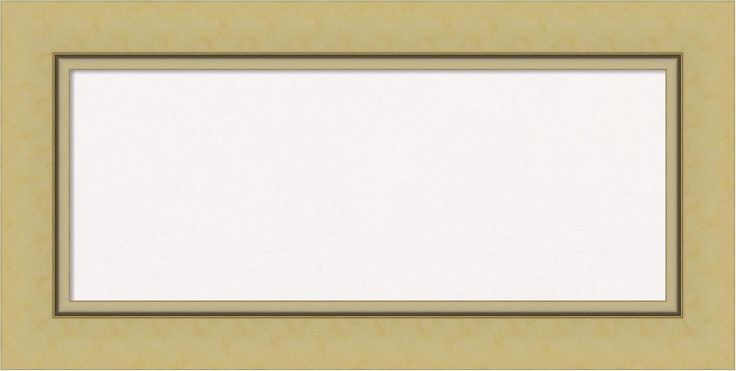 Amanti Art White Cork Board for Wall, 18x36 Vision Board with Gold Frame, Medium Corkboard Office Decor for Home Organization, Casual Corkboard Pinboard to Display Items for Home Organization in