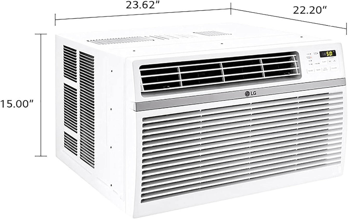LG 12,000 BTU Window Air Conditioner, 115V, Cools 550 Sq.Ft. for Bedroom, Living Room, Apartment, Quiet Operation, Electronic Control with Remote, 3 Cooling & Fan Speeds, Auto Restart, White