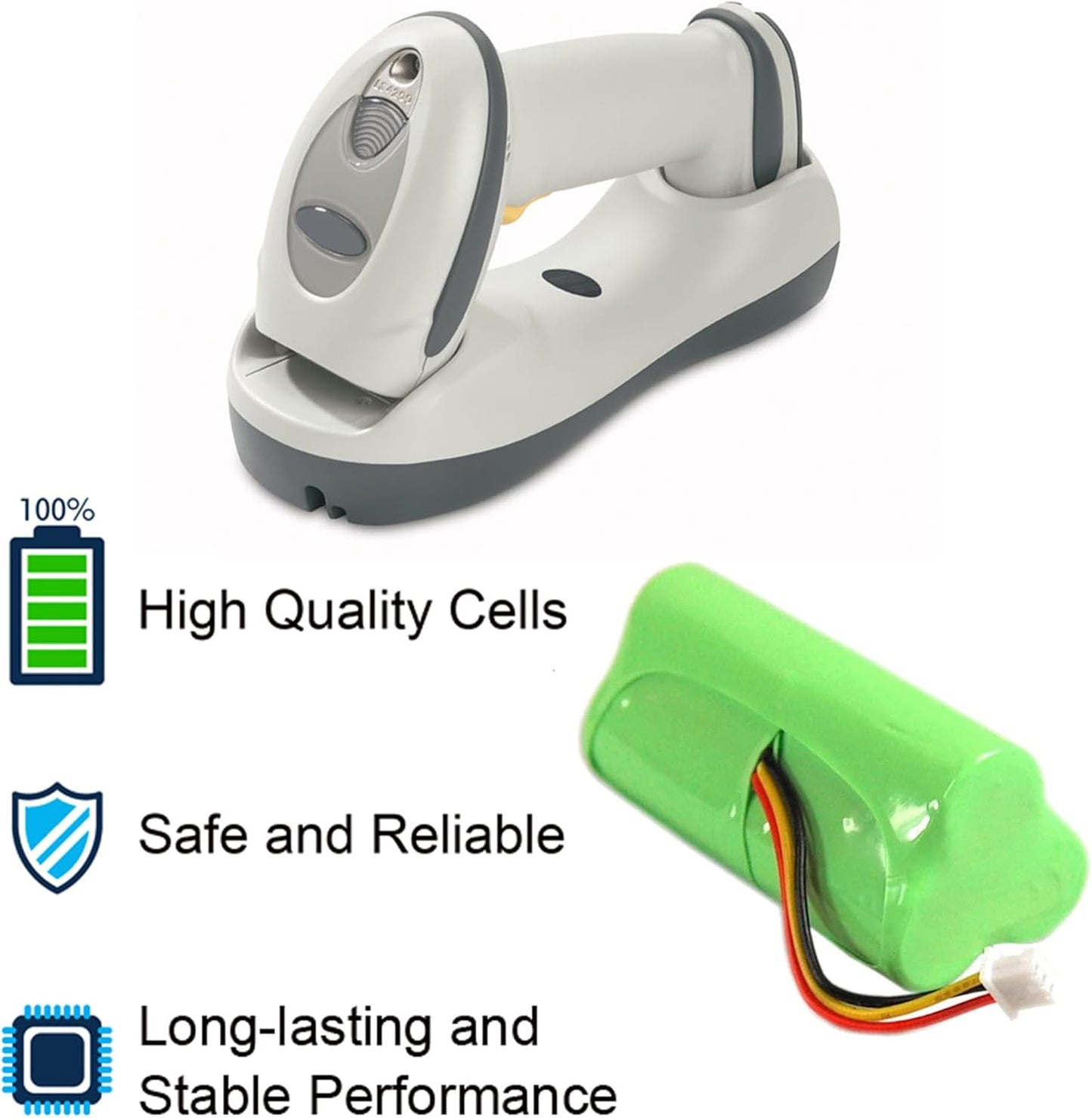 HQRP 5-Pack Battery Compatible with Motorola Symbol LS4278 LS-4278 LS4278-M LI4278 DS6878 82-67705-01 BTRY-LS42RAAOE-01 K35466 Cordless Bar Code Scanner LI-4278 DS-6878