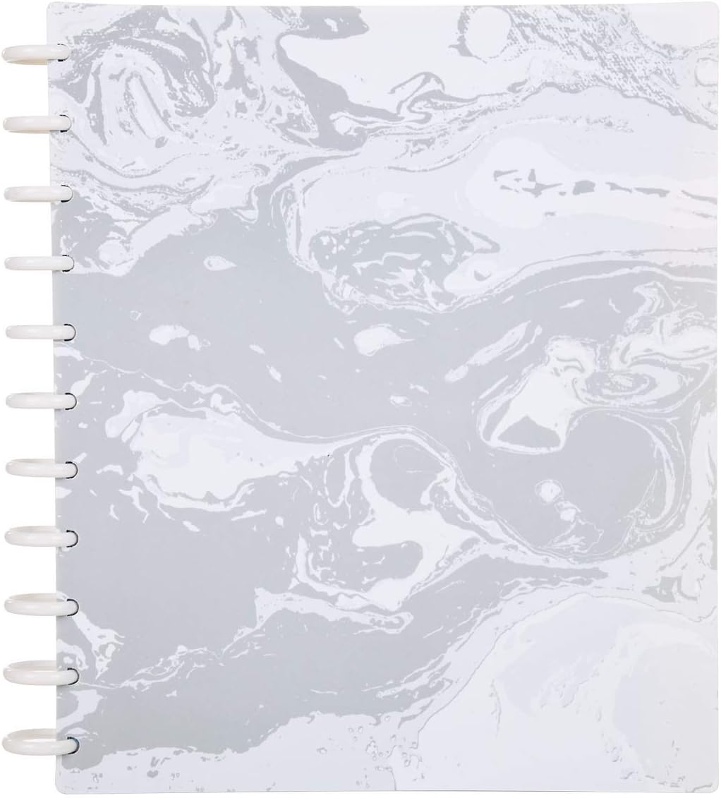 Talia Discbound Notebooks, Planner, Customizable, (Marble Flow Carrara, Letter (8.5in x 11in))