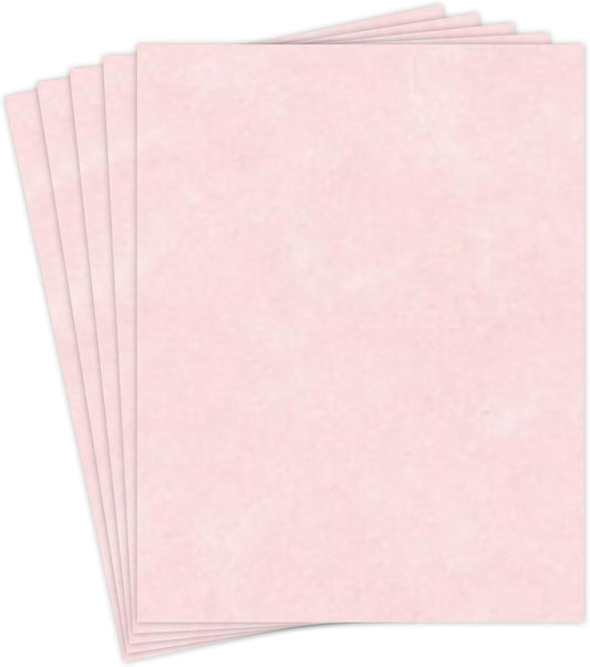 Ice Pink Stationery Parchment Recycled Paper | 65Lb Cover Cardstock | 8.5” x 11” Inches | 50 Sheets Per Pack