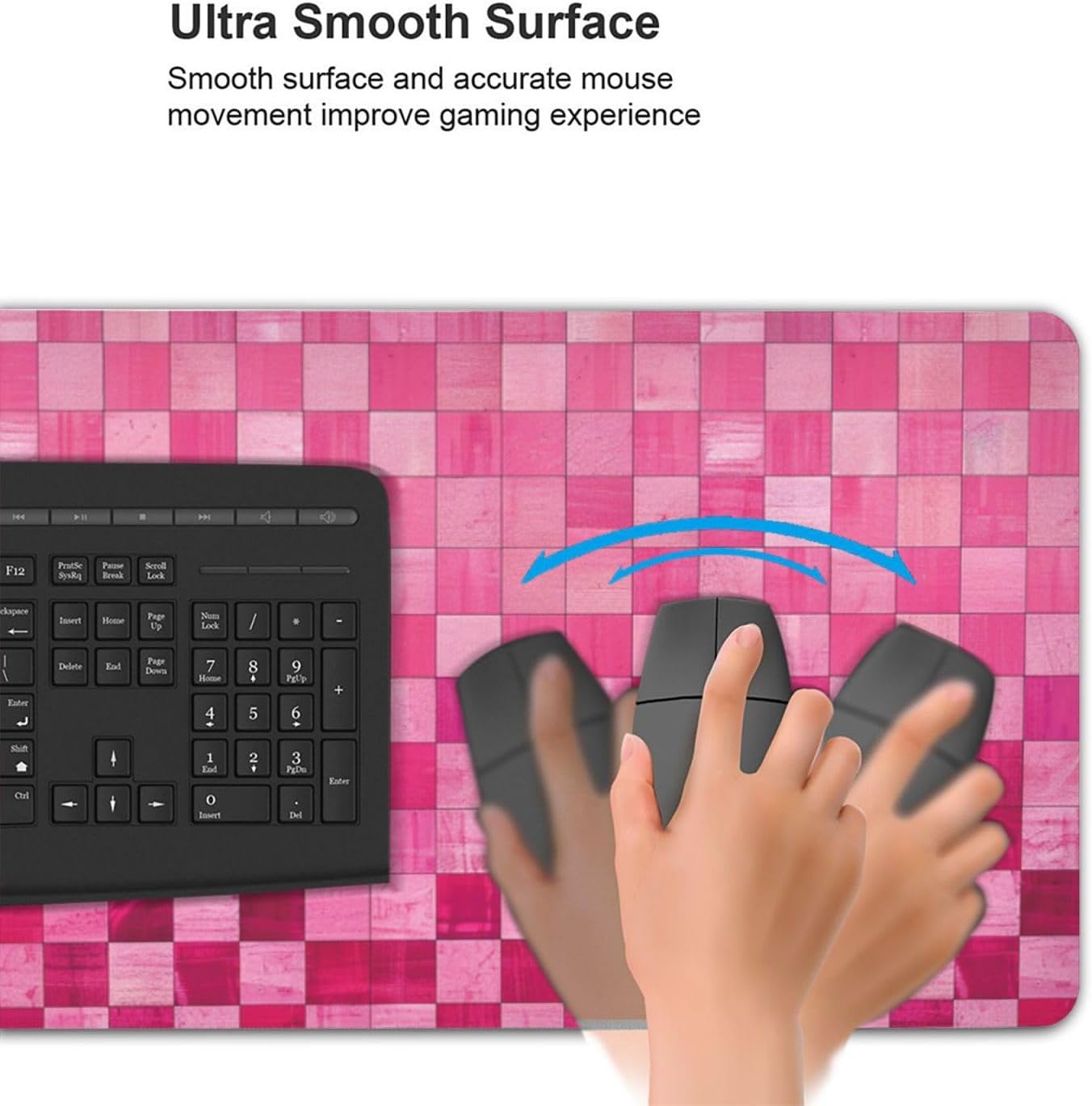 35.4 x 15.7 in, Waterproof XXL Large Mouse Pad for Desk, Extended Keyboard Mouse Mat for Computer Office, Big Laptop Mouse pad, Gaming Pc-Pink Checker