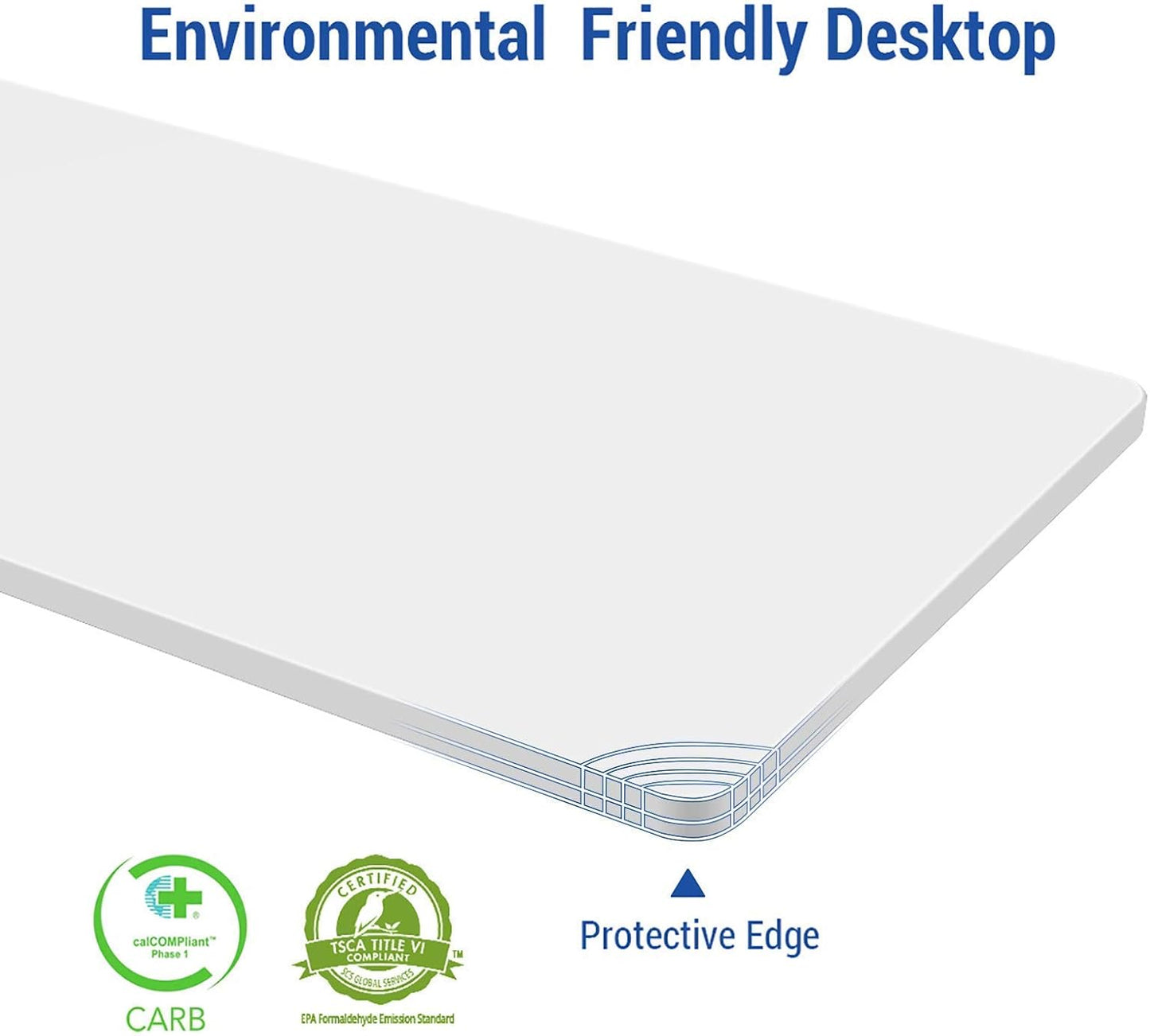 FLEXISPOT EN1 Whole-Piece Standing Desk 48 x 30 Inches Electric Height Adjustable Desks for Home Office Stand Up Desk (Silver Frame + 48 in White Top, 2 Packages)