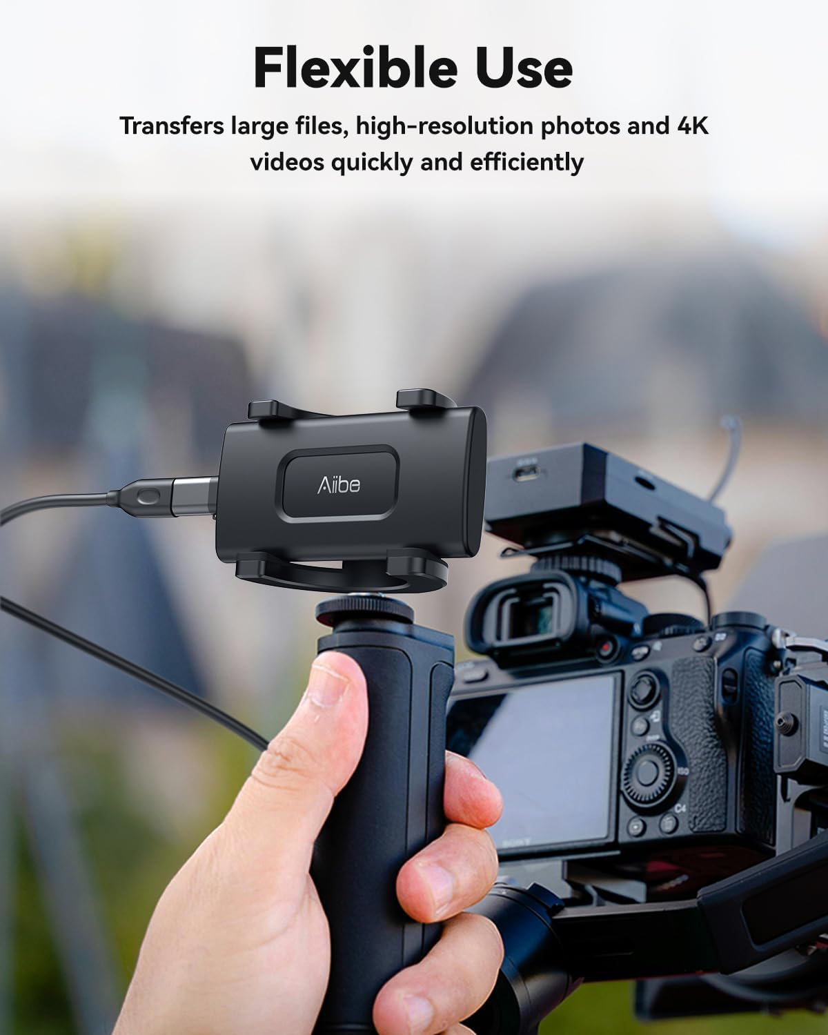 Aiibe 1TB External SSD USB C Portable SSD USB 3.2 Gen 2, Up to 1050MB/s, External Solid State Drive 1TB External Hard Drive for iPhone 16/15, Laptop, Mac and PS5 (Black)