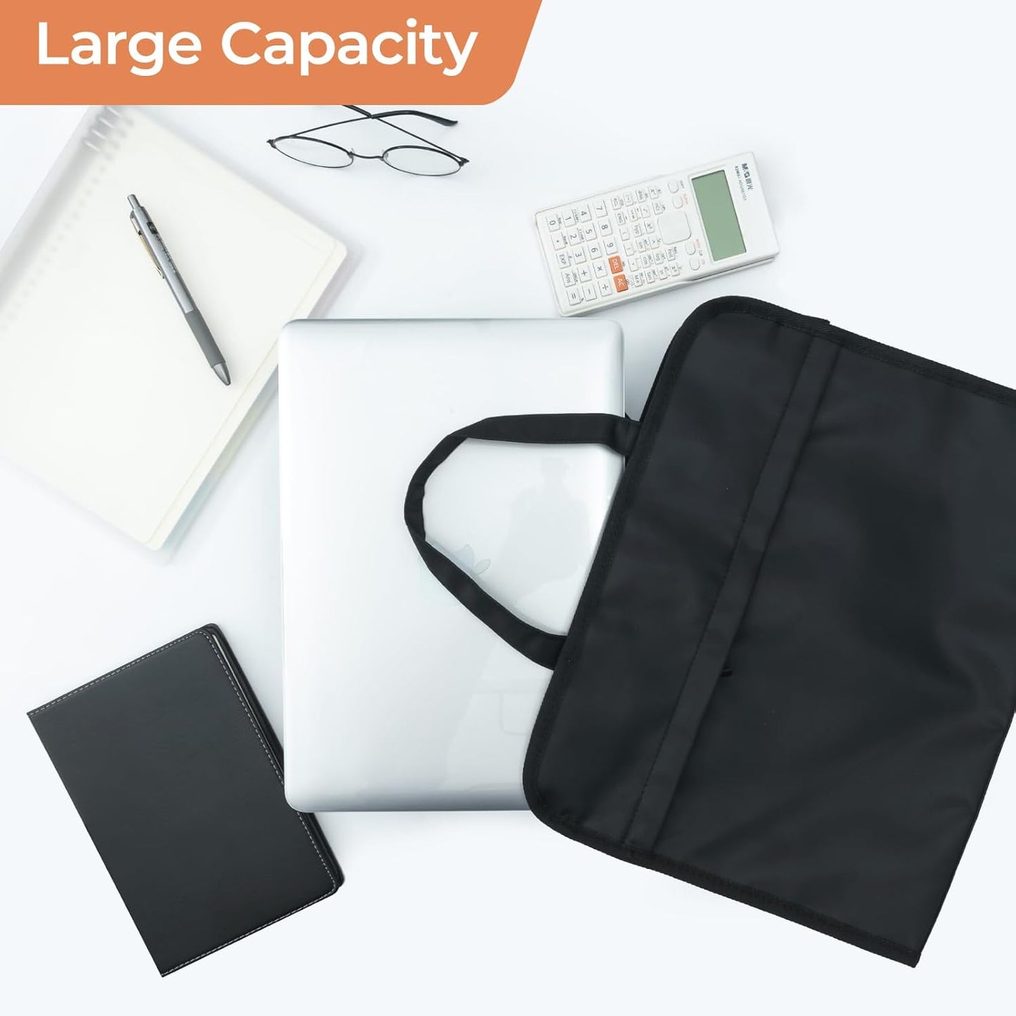 M&G Oxford Zipper Document Bag, Double Layer Waterproof Handle Document Tote Bag for Carrying Paper Documents Books Computer 1 Pack (Black)