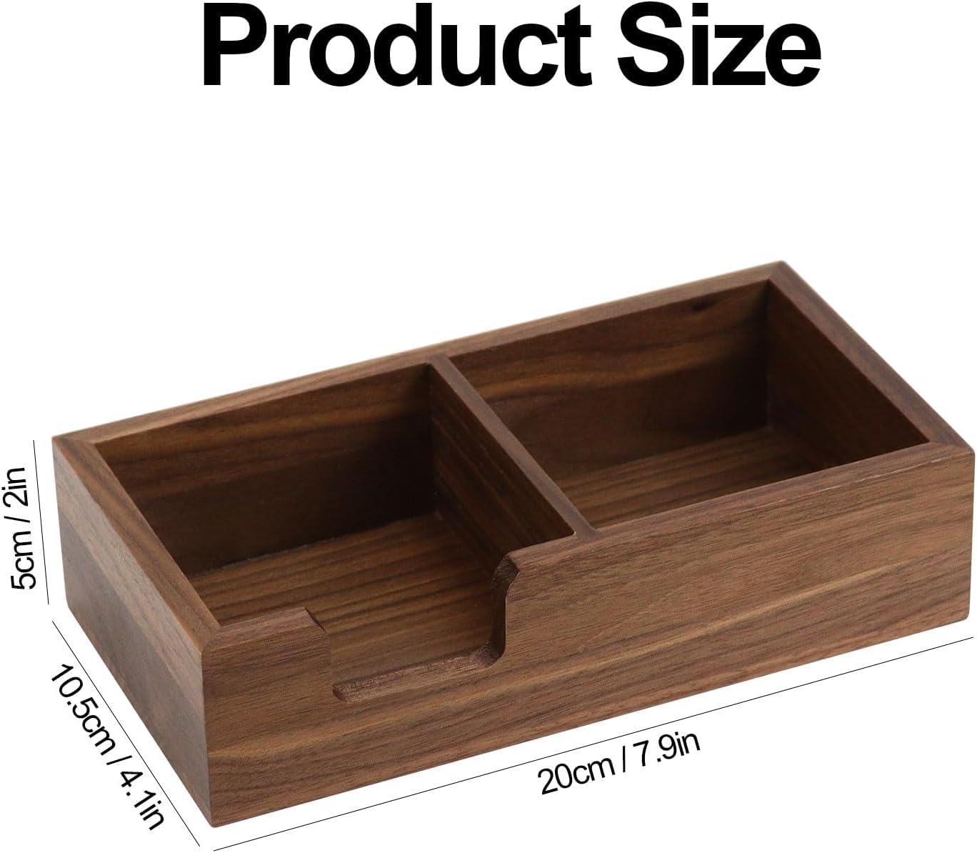 MultiBey Walnut Sticky Note Holder for Desk - 2-in-1 Organizer with Paper Clip Tray & 3x3 Post It Dispenser, Wood Self Stick Memo Pad Holder Dispenser Supplies Organizer for Office Home Schools