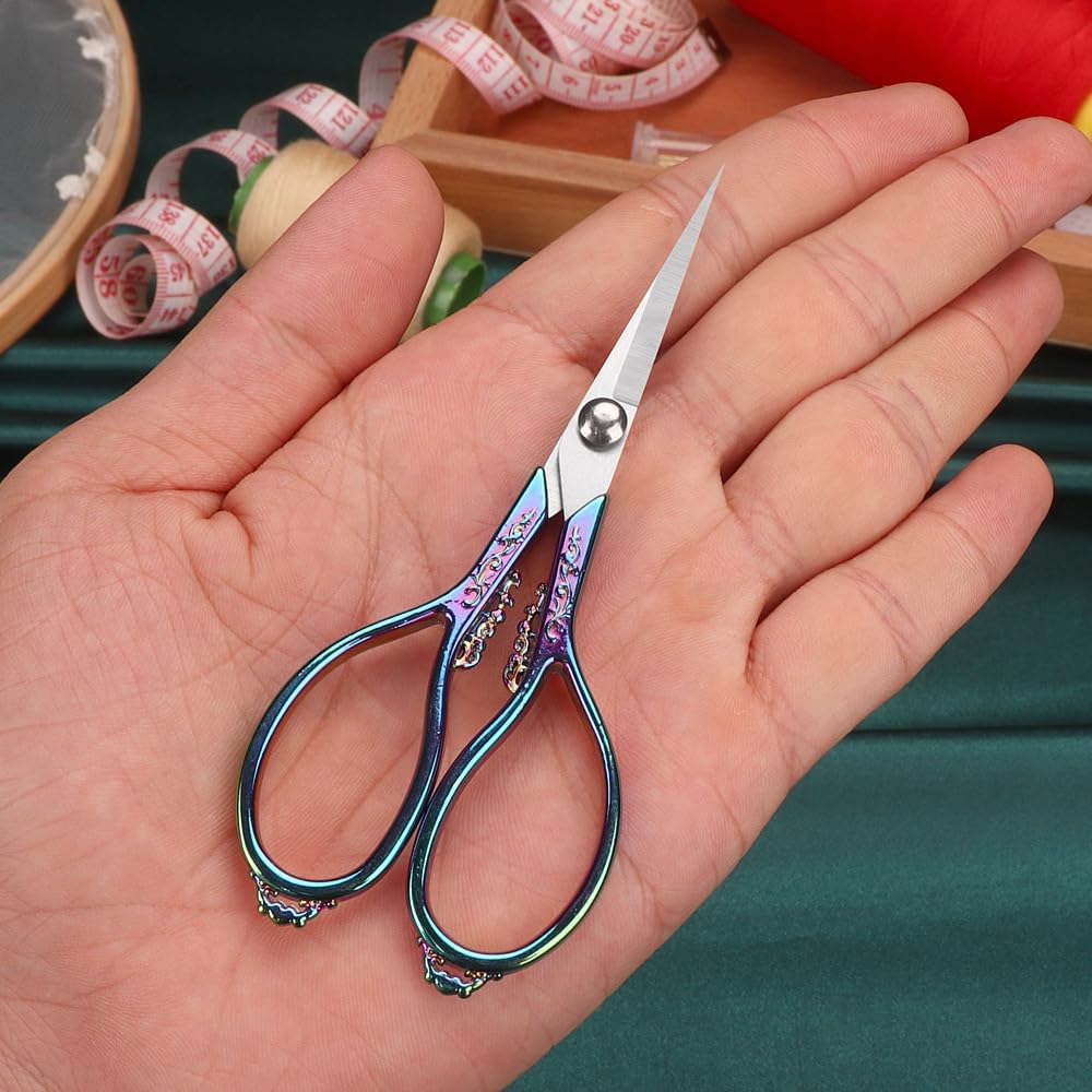 Titanium Coating Sewing Scissors Bundle, Professional Fabric Scissors Set, Ultra-Sharp Stainless Steel Blades, Ergonomic Handle, Great for Tailor, Embroidery, Craft, 9.1"/8.4"/5.5"/4.4"