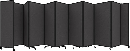 Versare Room Divider 360 Portable Wall Partition | Folding Panels | Large Freestanding Divider | Locking Wheels | Temporary Room Separator