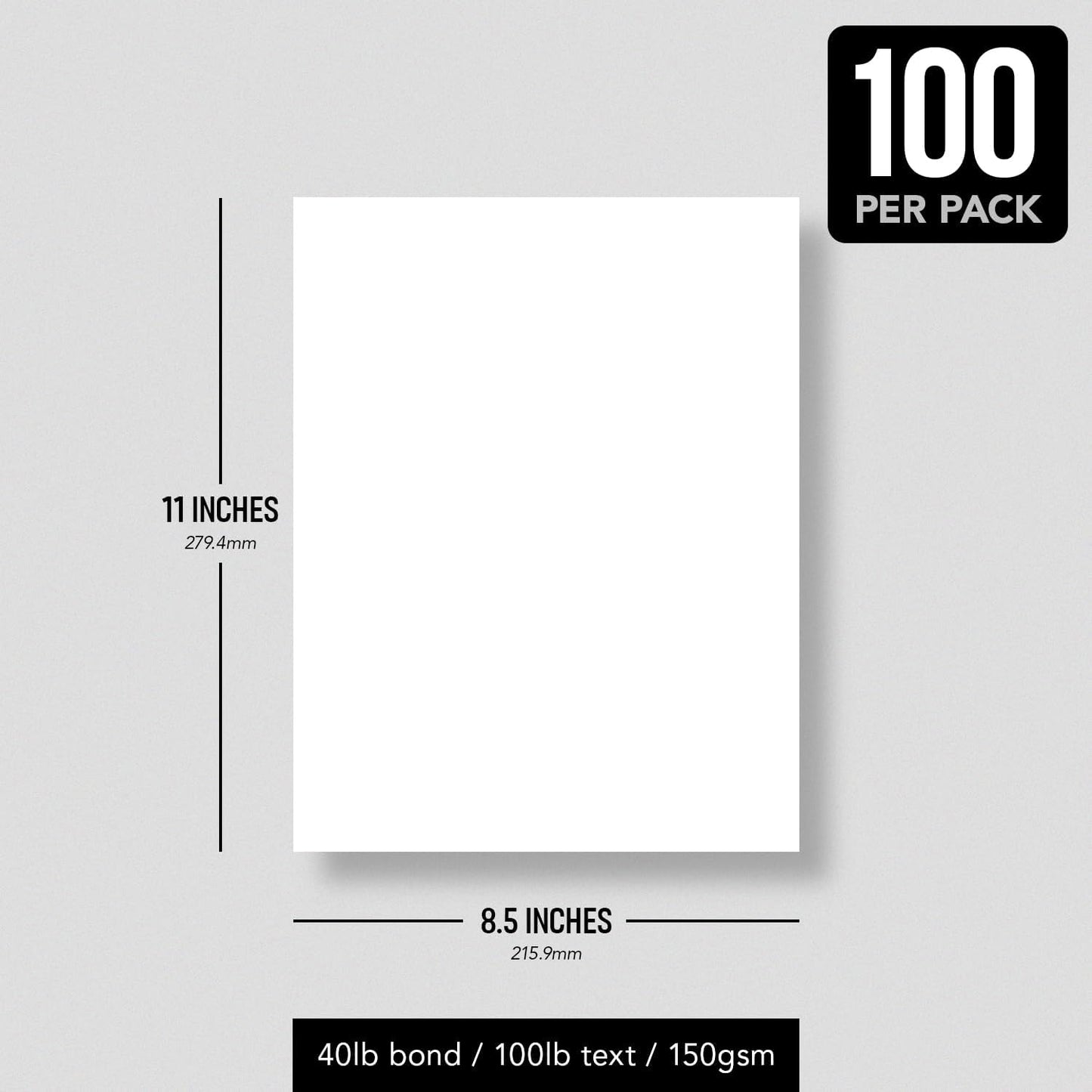 Bright White Paper - Multipurpose Office Print Writing Copy - Flyers, Posters, Design Proposals, Business Documents | 8.5 x 11 | 100lb Text (40lb Bond) | Acid Free Paper | 100 Sheets per Pack