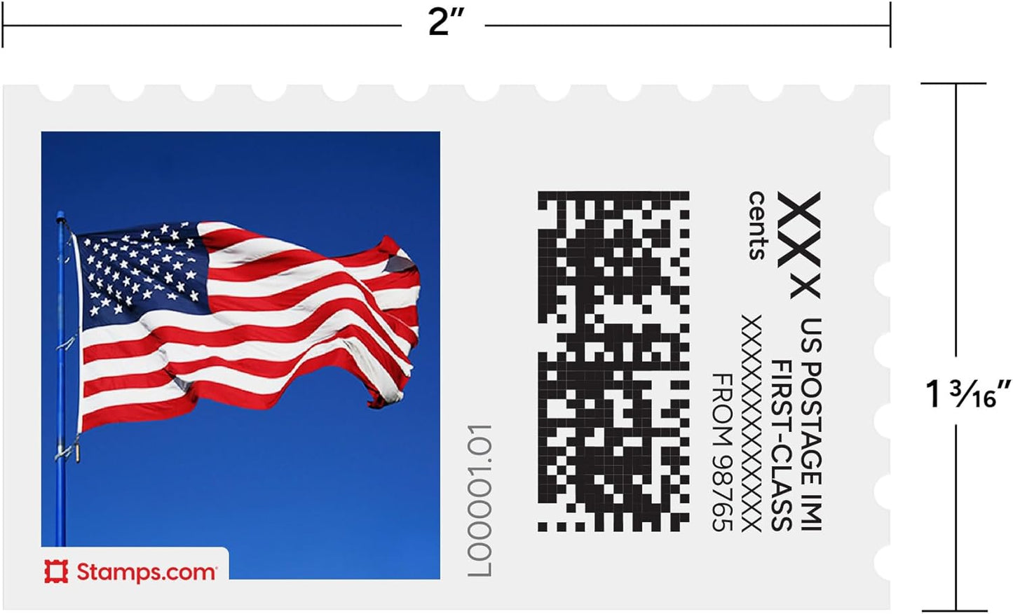 Flag NetStamps 120-Pack (5 Sheets) Printable Postage Labels (Stamps.com Subscription Required) - Print Approved Postage - Inkjet & Laser Printers - Business, Personal, Home
