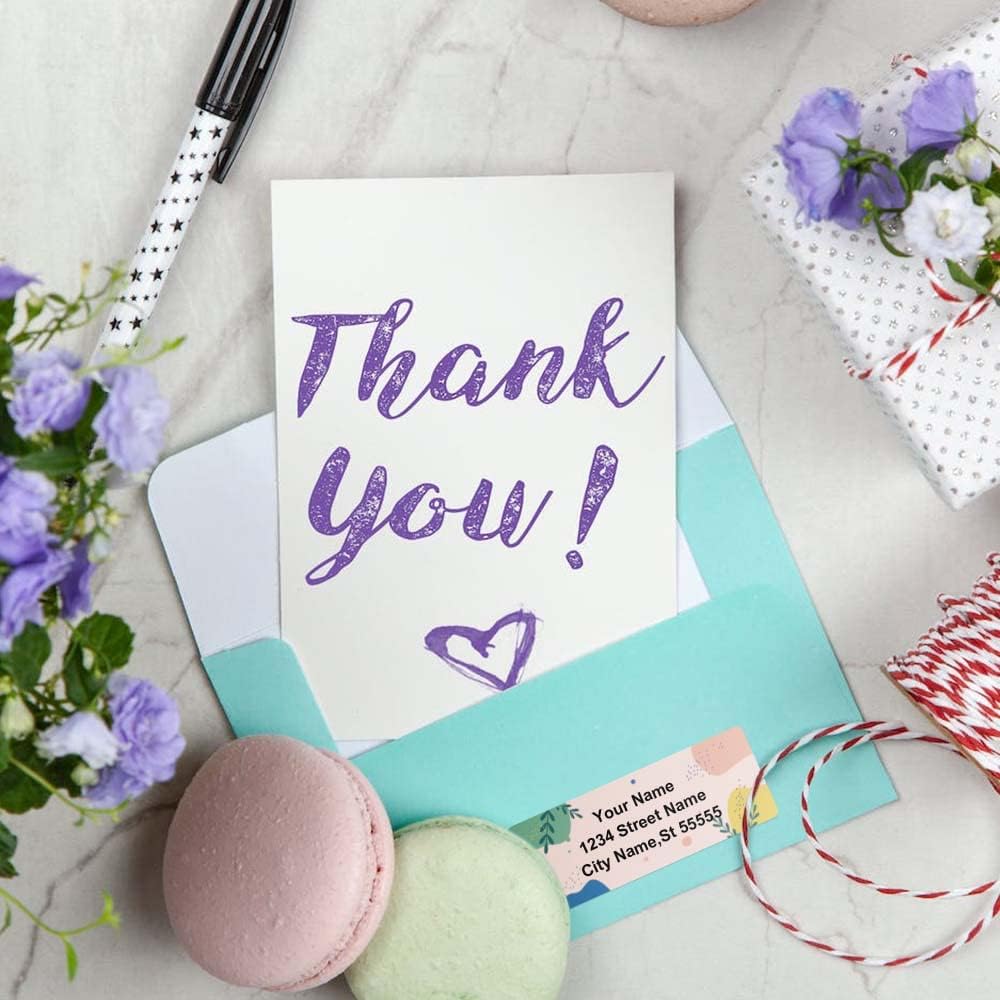 Return Address Labels - Personalized Address Labels, Custom Address Labels Colorful Patterns, Can Be Used for Box, Paper, Plastic, Glass, Metal (2.6x1 Inch, Set of 220, Glossy Vinyl)