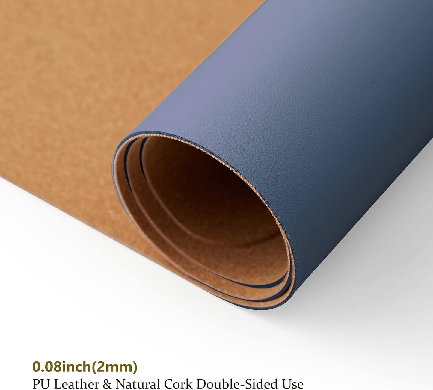 Cork Desk Mat - Dual-Sided Desk Pad for Office and Home - Desk Organization and Accessories - Ideal for Large Mouse Pad and Desk Mats on Top of Desks(Dark Blue,27.6"x 13.8")
